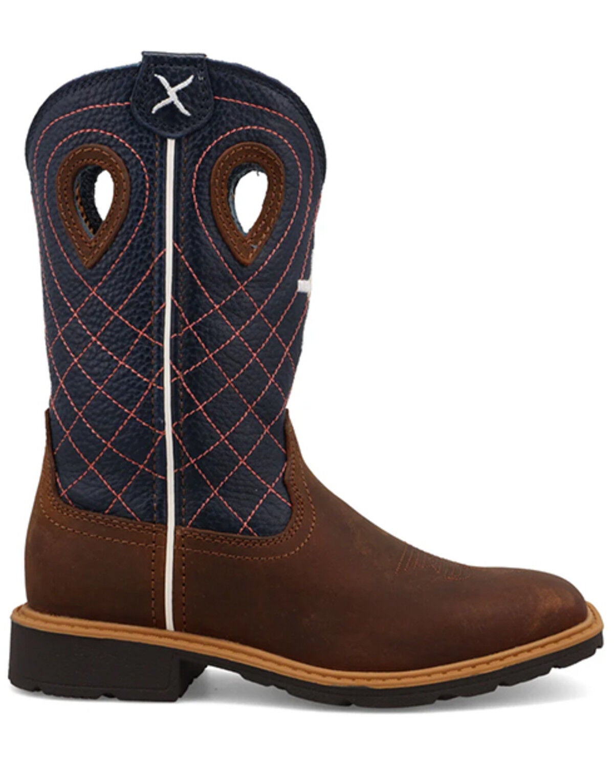 Image #1 - Twisted X Boys' Cowboy Work Western Boots - Broad Square Toe, Navy, hi-res