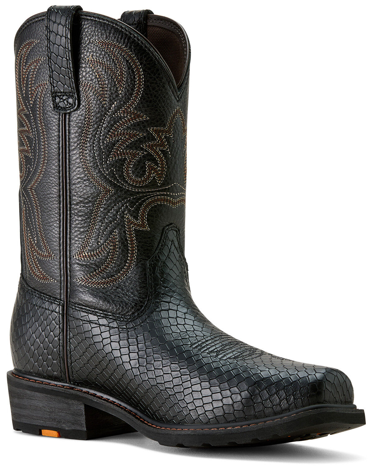 Image #1 - Ariat Men's Ironside Pull-On Work Boots - Steel Toe, Black, hi-res