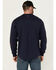 Image #4 - Hawx Men's Long Sleeve Knit Solid Logo Long Sleeve Work T-Shirt - Tall, Navy, hi-res