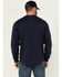 Image #4 - Hawx Men's Long Sleeve Knit Solid Logo Long Sleeve Work T-Shirt - Tall , Navy, hi-res