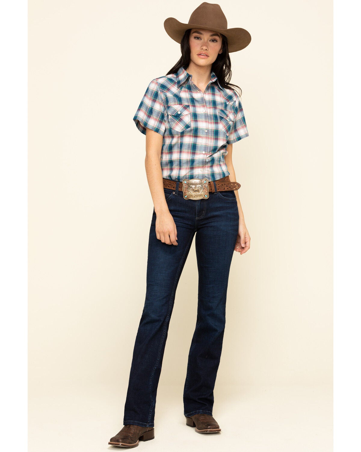 wrangler retro women's mae mid rise boot cut jeans