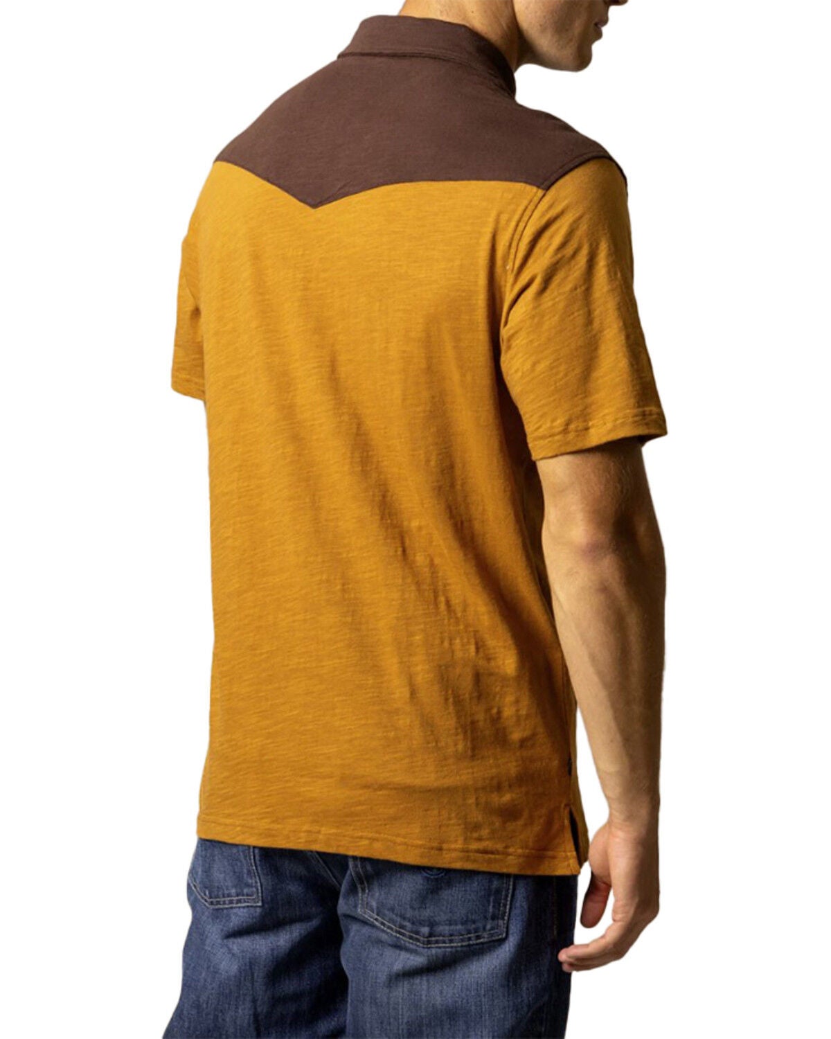 Image #3 - Kimes Ranch Men's G-2 Colorblock Short Sleeve Snap Polo Shirt, Brown, hi-res