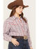 Image #2 - Roper Women's Plaid Print Long Sleeve Pearl Snap Western Shirt - Plus, Multi, hi-res