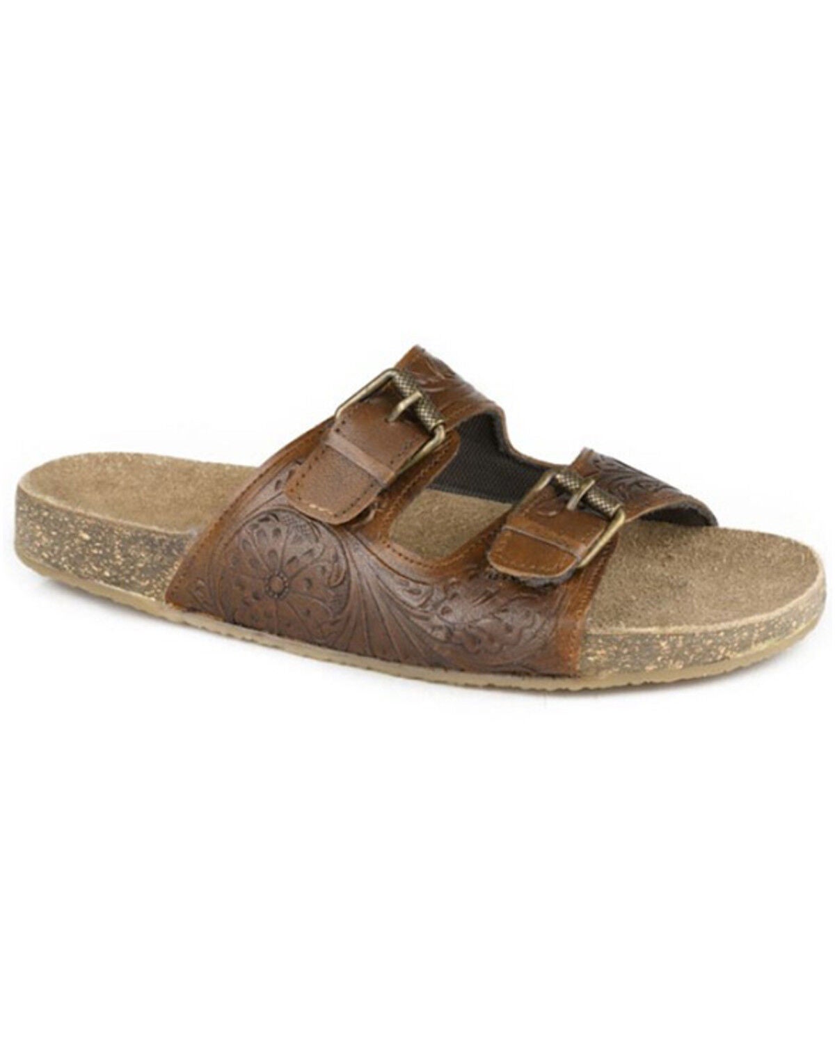 Roper Women's Desiree Tooled Sandals, Brown, hi-res
