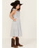 Image #3 - Hayden LA Girls' Gingham Print Puff Sleeve Midi Dress, Blue, hi-res