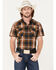Image #1 - Pendleton Men's Frontier Large Plaid Short Sleeve Western Shirt , Brown, hi-res