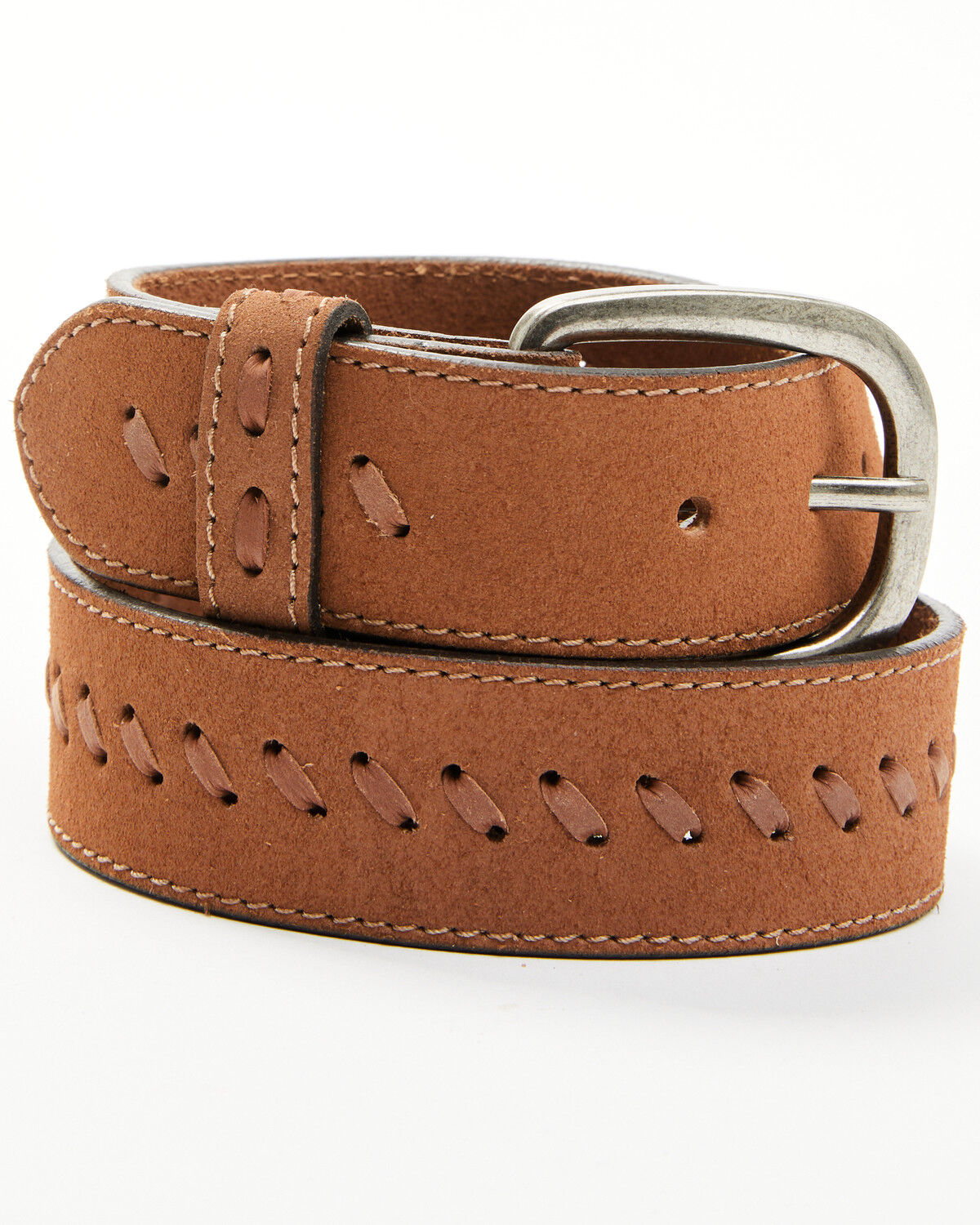 Image #1 - Cowgirls Rock Women's Solid Perforated Belt, Brown, hi-res