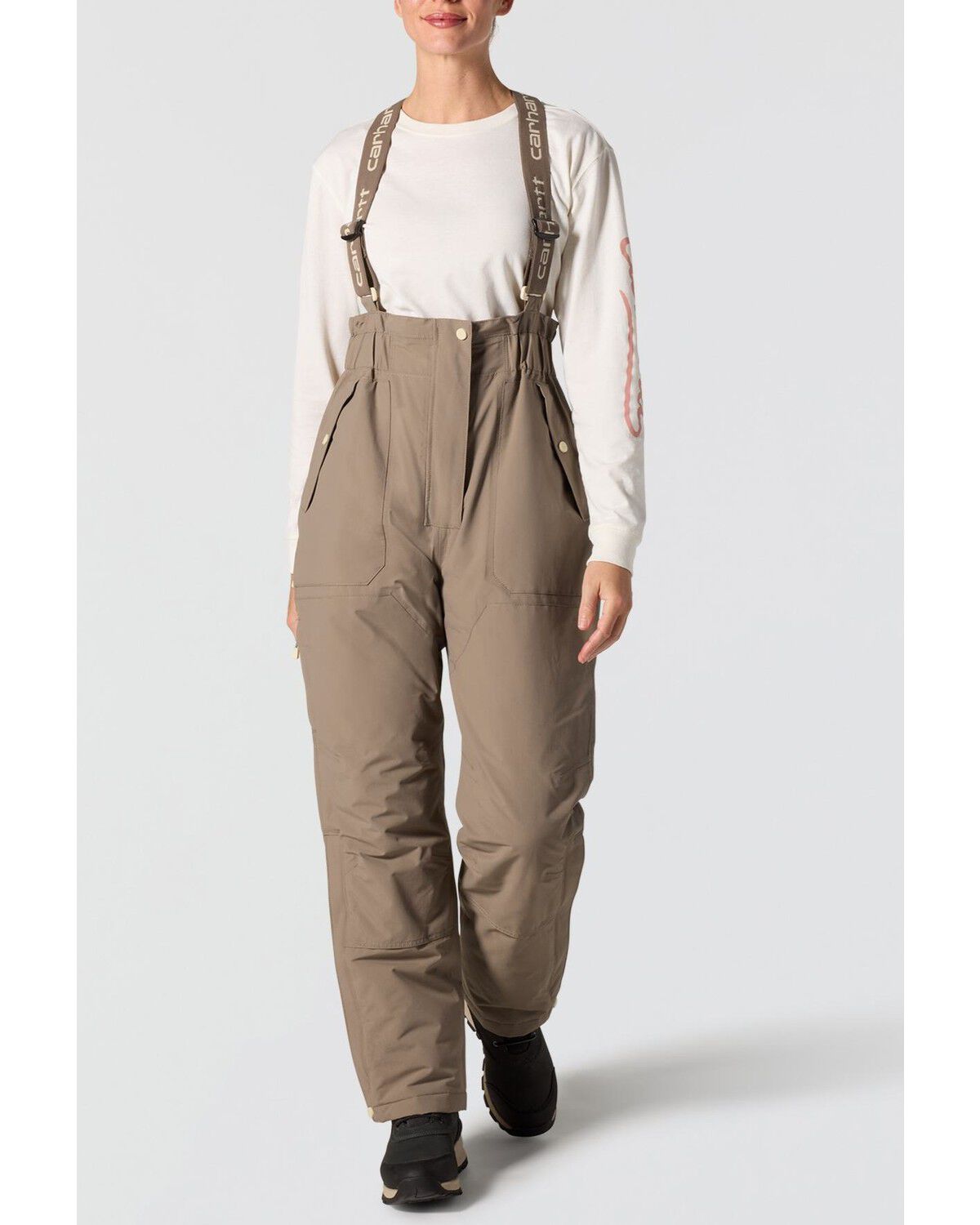 Image #1 - Carhartt Women's Rainer Bib Overalls, Brown, hi-res