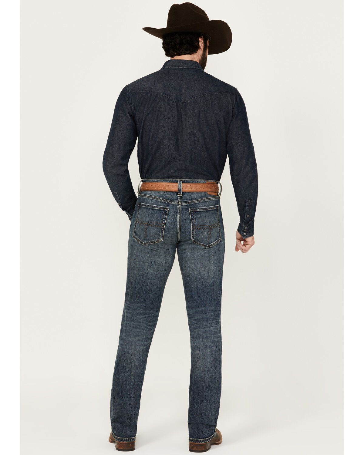 Image #3 - Blue Ranchwear Men's Bronson Slim Straight Stretch Denim Jeans, Medium Wash, hi-res
