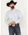 Image #1 - George Strait by Wrangler Men's Geo Print Long Sleeve Button Down Western Shirt, White, hi-res