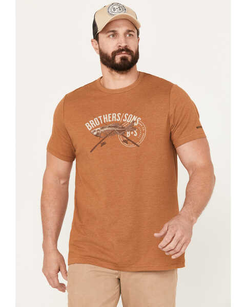 Brothers & Sons Men's Fish Short Sleeve Graphic T-Shirt, Rust Copper, hi-res