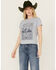 Image #1 - White Crow Women's Ombre Bandana Short Sleeve Graphic Print Tee, Blue, hi-res