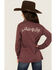 Image #4 - Ariat Girls' Horseshoe Long Sleeve Graphic Tee, Maroon, hi-res