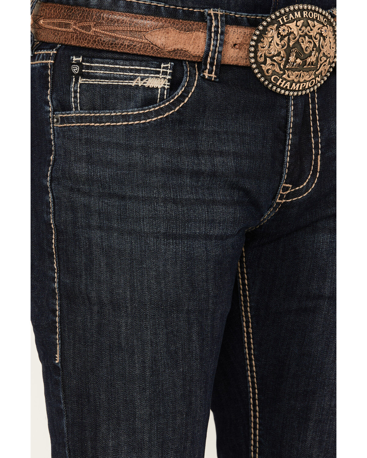 Image #3 - Rock & Roll Denim Men's Dark Wash Rifle Reflex Skinny Stretch Denim Jeans, Dark Wash, hi-res