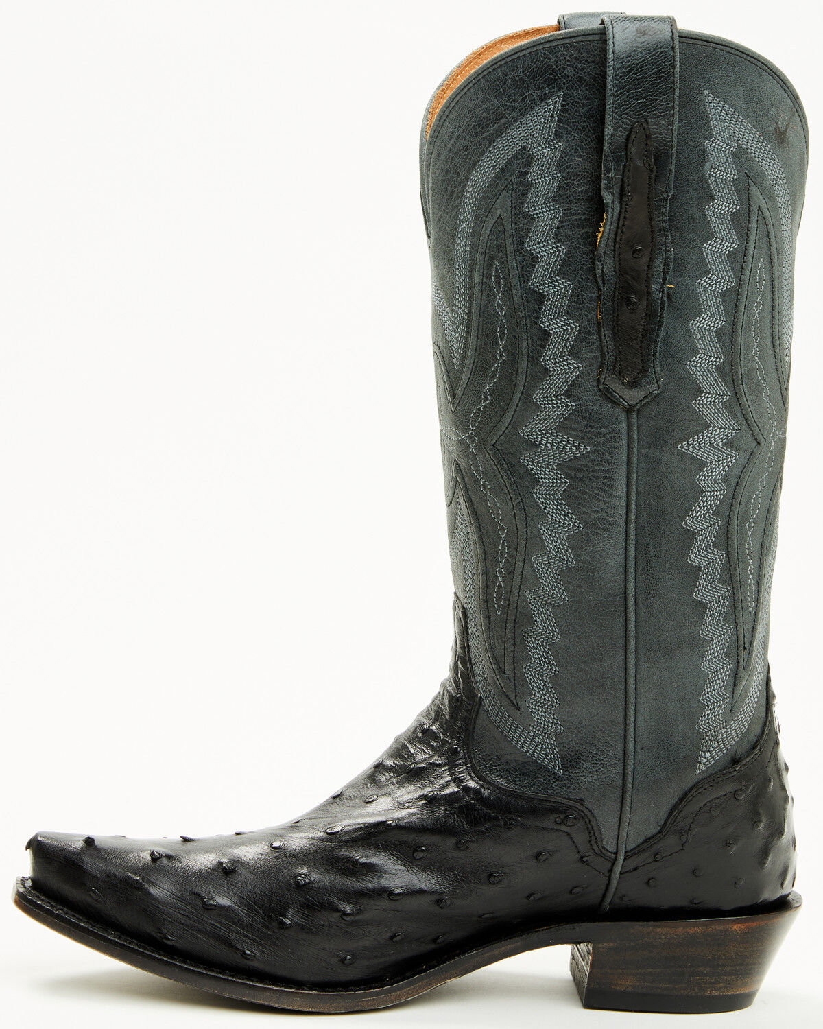 Image #3 - El Dorado Women's Camille Exotic Ostrich Tall Western Boots - Snip Toe, Black, hi-res