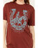 Image #3 - American Highway Women's Rambler Ranch Horseshoe Short Sleeve Graphic Tee, Rust Copper, hi-res
