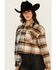 Image #1 - Cleo + Wolf Women's Clara Color Block Plaid Print Button-Down Shacket, Caramel, hi-res