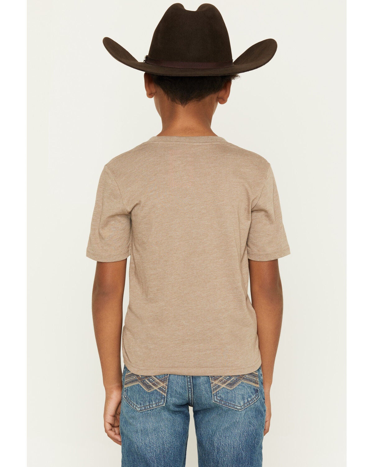 Image #4 - Wrangler Boys' Bucking Bronc Logo Short Sleeve Graphic T-Shirt, Brown, hi-res
