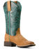 Image #1 - Ariat Women's Hybrid Ranch Time Roughout Performance Western Boots - Broad Square Toe, Brown, hi-res