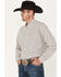 Cinch Men's Vertical Print Long Sleeve Button Down Western Shirt , White, hi-res