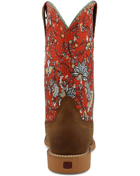 Image #5 - Hooey by Twisted X Girls' Floral Western Boots - Broad Square Toe , Red, hi-res