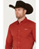 Kimes Ranch Men's Solid Long Sleeve Button Down Western Shirt, Red, hi-res
