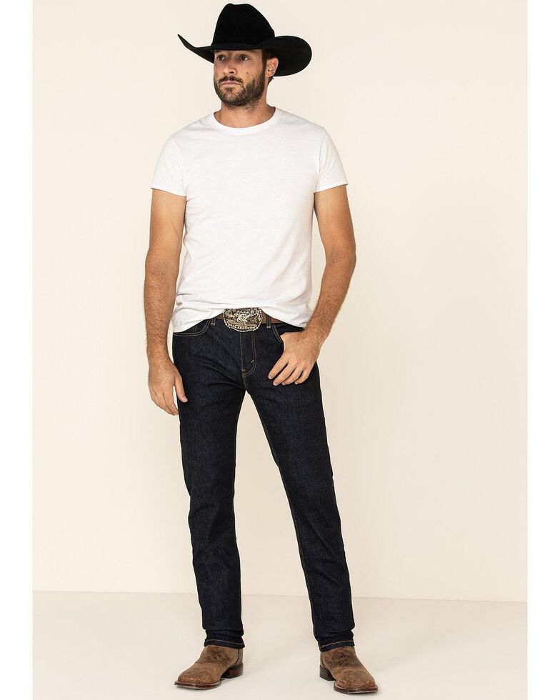 Levi's Men's 502 Dark Hollow Rinse Tapered Stretch Regular Straight Leg Jeans , Blue, hi-res