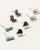 Image #2 - Shyanne Women's Flower Cross Stud Earring Set - 13 Piece, Silver, hi-res