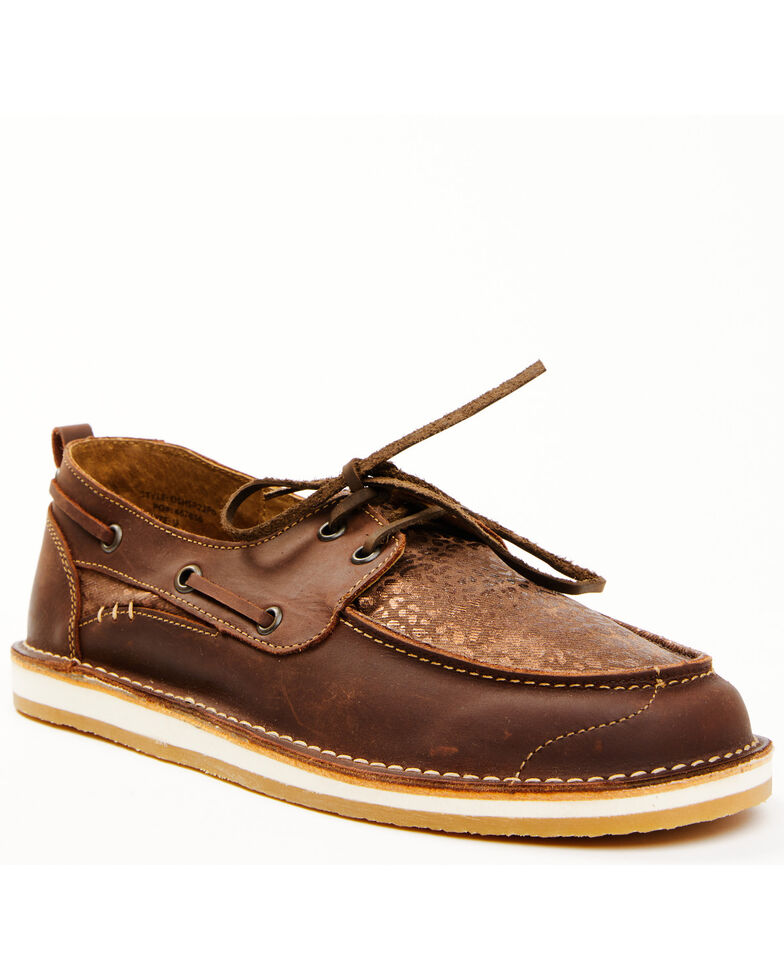 Rank 45 Women's Remi Tooled Vamp Slip-On Casual Shoe - Moc Toe , Brown, hi-res