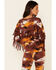 Idyllwind Women's Tie-Dye Print Fringe Sweatshirt , Rust Copper, hi-res