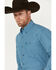 Image #3 - George Strait by Wrangler Men's Plaid Print Long Sleeve Button-Down Western Shirt - Tall, Dark Blue, hi-res