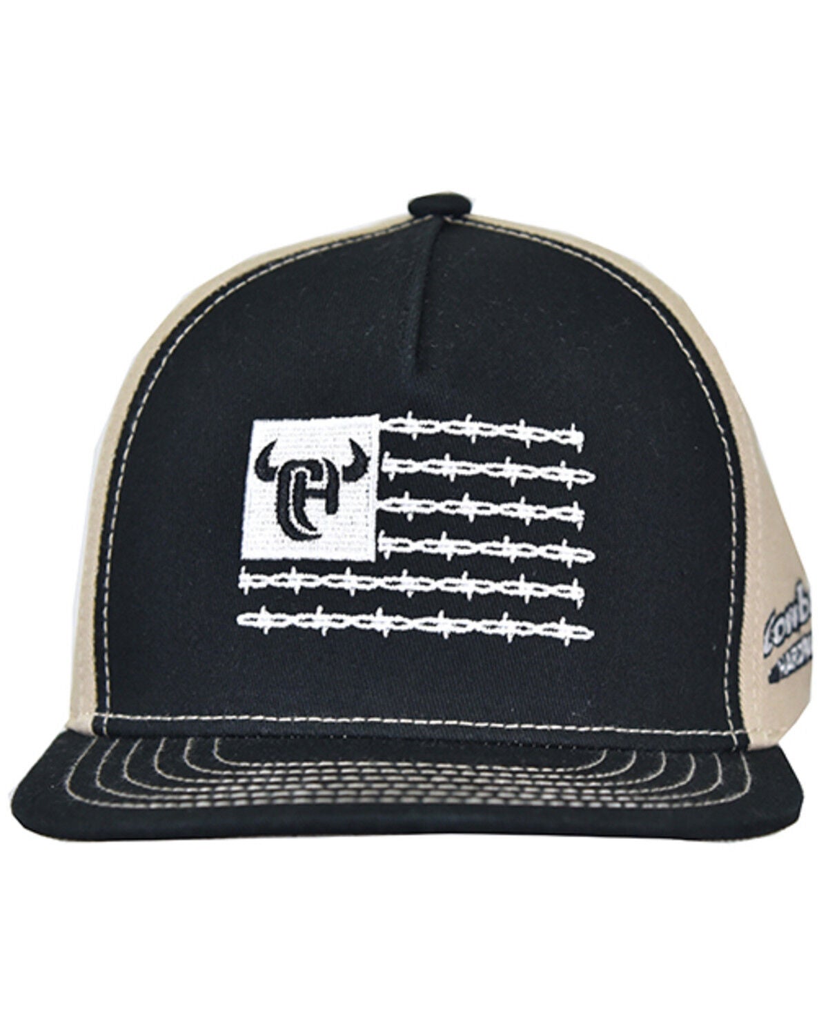 Image #1 - Cowboy Hardware Boys' Barbed Flag Ball Cap, Black/tan, hi-res