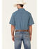 Panhandle Men's Performance Arrow Geo Print Short Sleeve Button Down Western Shirt , Blue, hi-res