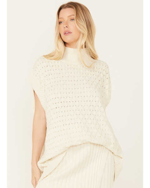 Image #1 - Free People Women's Rosemary Knit Top and Skirt Set - 2 Piece, Cream, hi-res