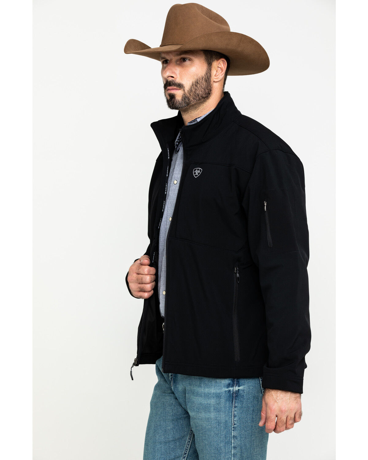 Image #3 - Ariat Men's Vernon 2.0 Softshell Jacket - Big & Tall, Black, hi-res