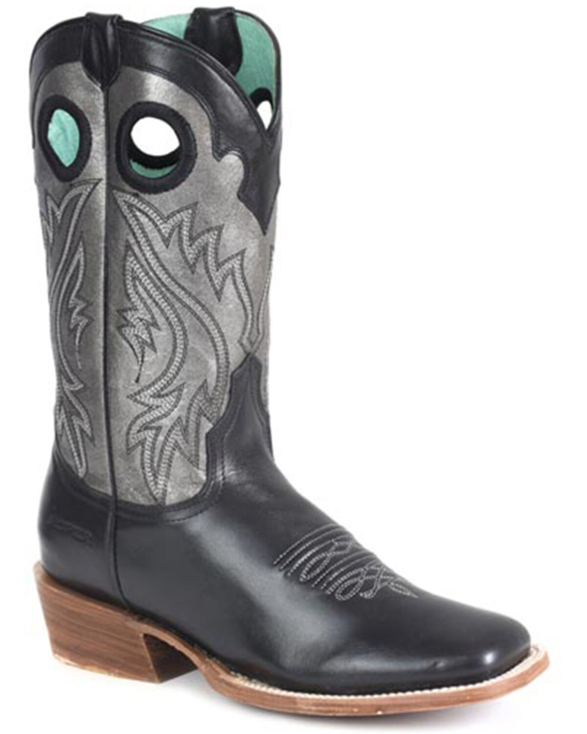 Image #1 - Roper Women's Ride Em' Cowgirl Western Boots - Broad Square Toe, Black, hi-res