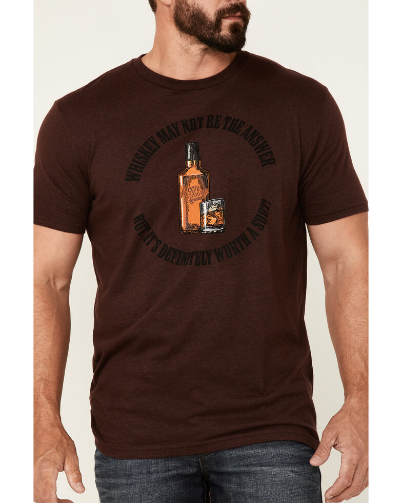 Moonshine Spirit Men's Whiskey No Answer Graphic Short Sleeve T-Shirt , Silver, hi-res