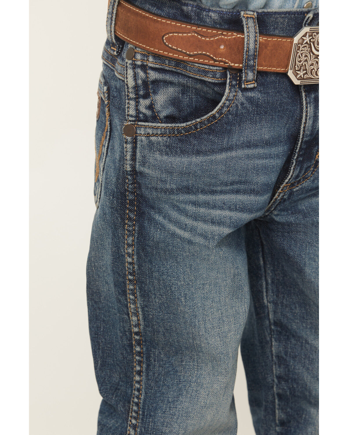 Image #2 - Wrangler Retro Little Boys' Whitley Slim Bootcut Stretch Denim Jeans, Blue, hi-res