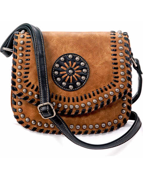 Image #1 - Blazin Roxx Women's Western Vanessa Concealed Carry Messenger Bag, Brown, hi-res