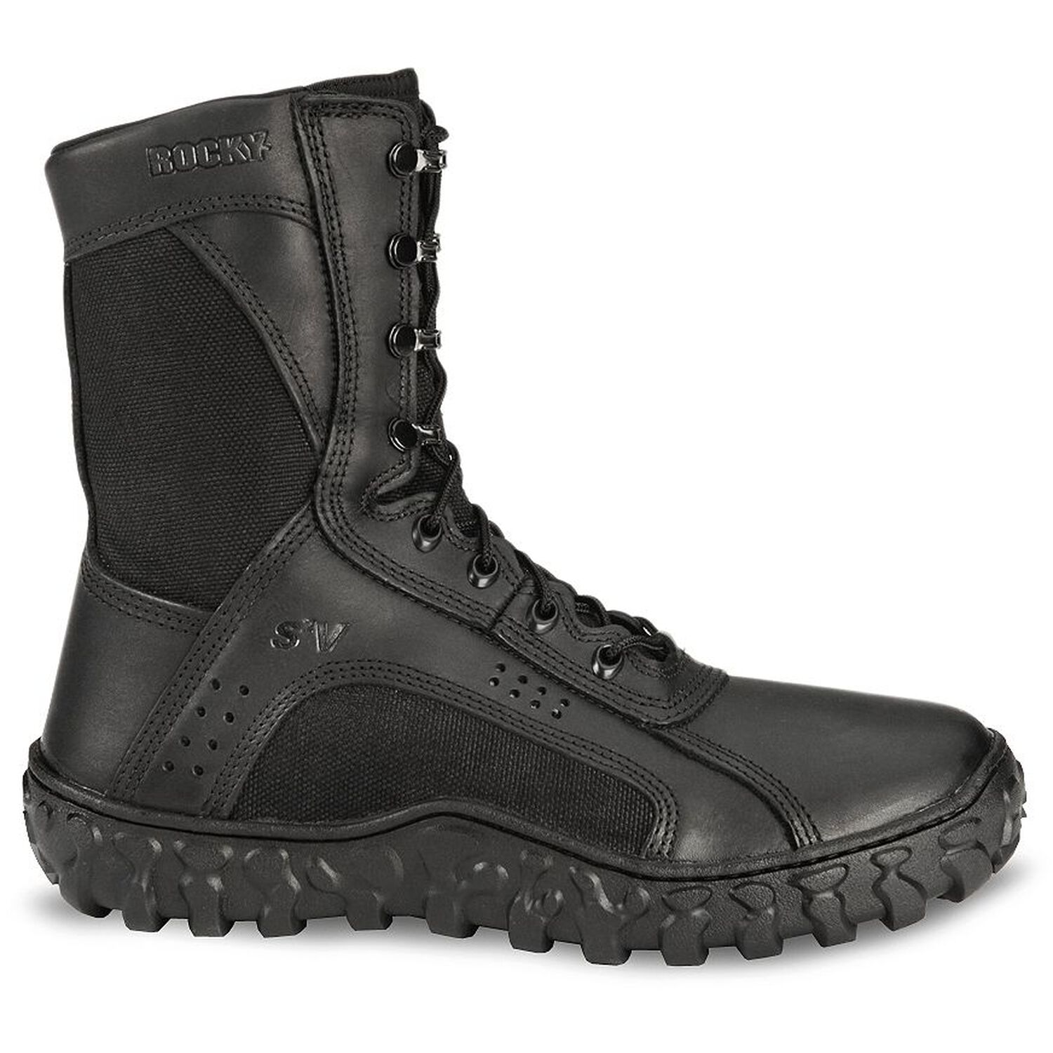 Image #2 - Rocky S2V Vented 8" Lace-Up Military Boots - Soft Toe, Black, hi-res