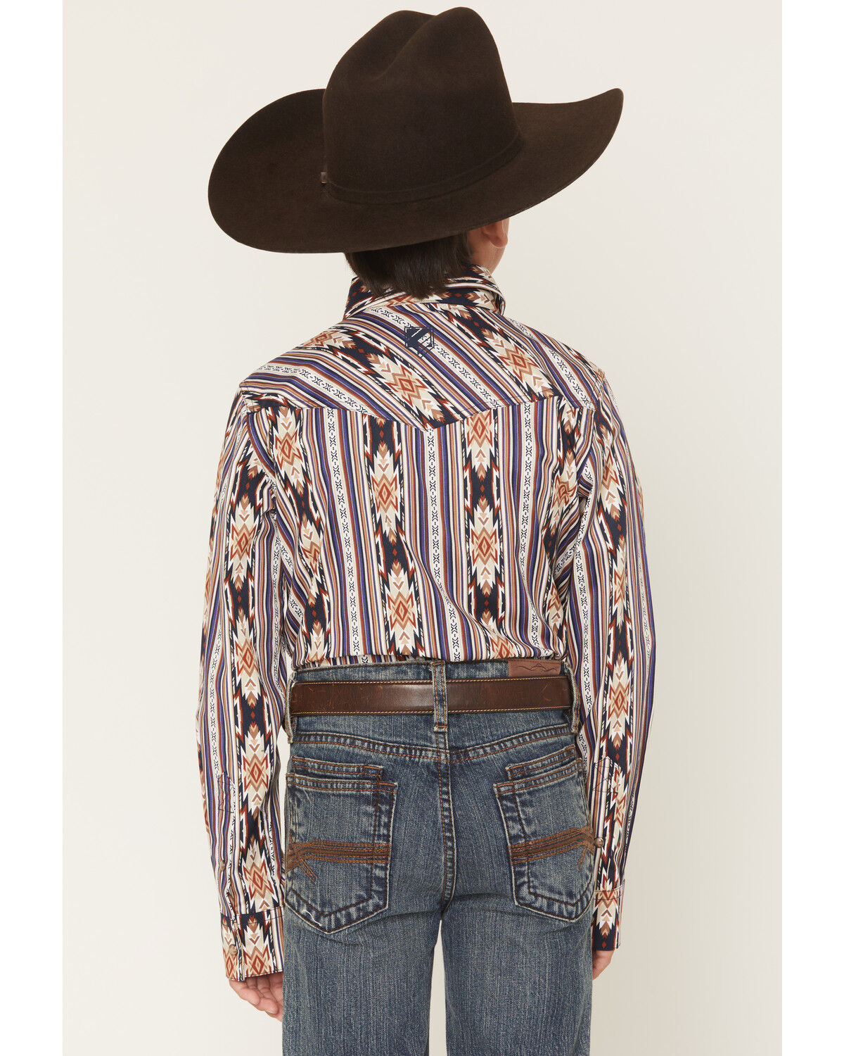 Image #4 - RANK 45® Men's White Mountain Striped Long Sleeve Snap Stretch Western Shirt, Multi, hi-res