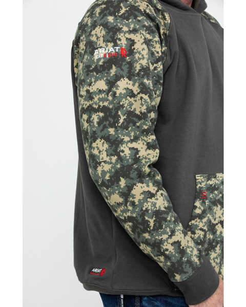 Image #4 - Ariat Men's FR Durastretch Camo Patriot Hooded Work Sweatshirt - Tall , Camouflage, hi-res