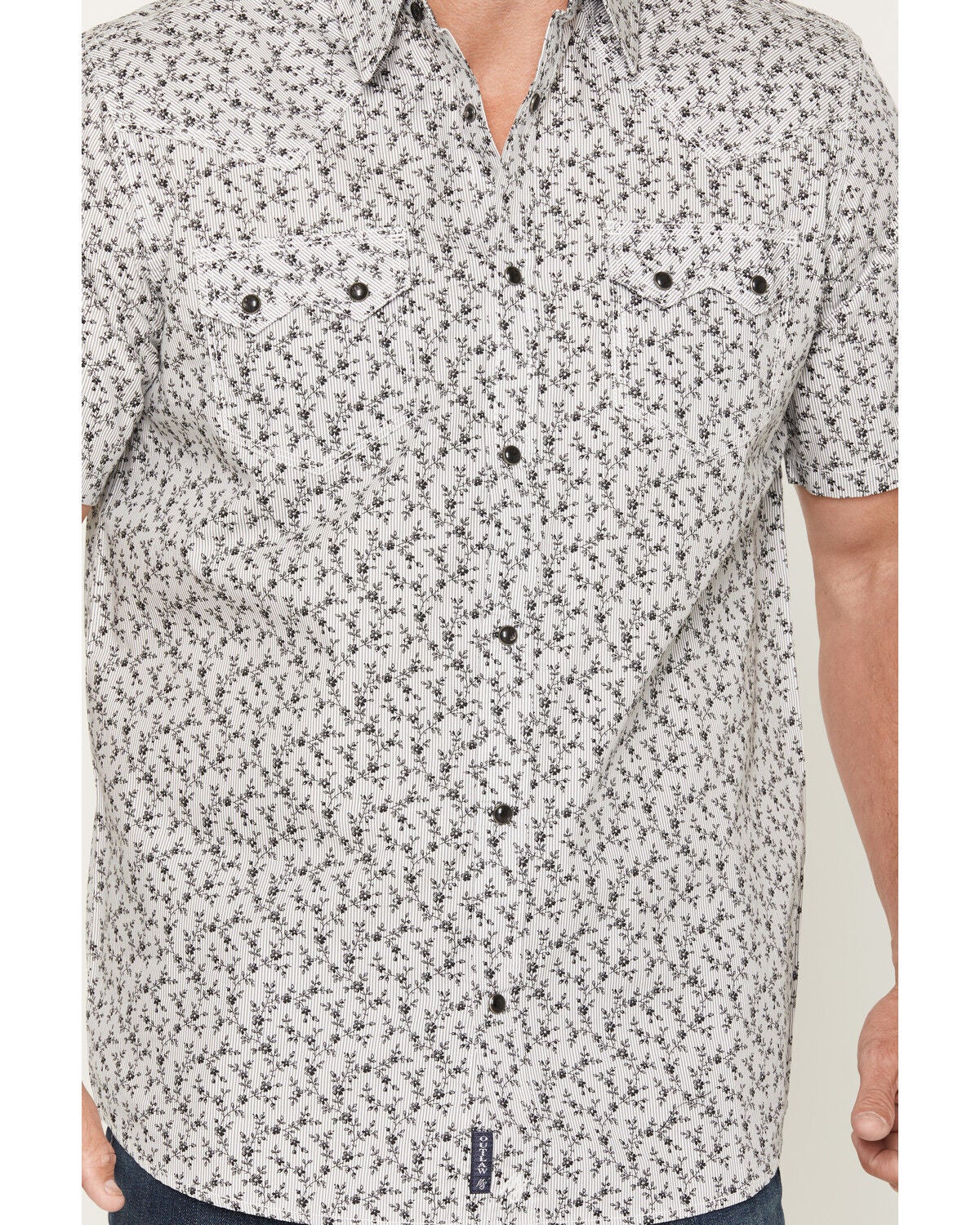 Image #3 - Moonshine Spirit Men's Runaway Floral Print Short Sleeve Snap Western Shirt, White, hi-res