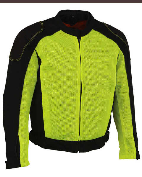 Milwaukee Leather Men's High Visibility Mesh Racer Jacket with Removable Rain Liner - 3X, Bright Green, hi-res