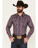 Cody James Men's Jefferson Paisley Print Long Sleeve Snap Western Shirt, Navy, hi-res