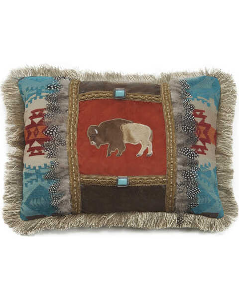 Carstens Feather Buffalo Pillow, Red, hi-res