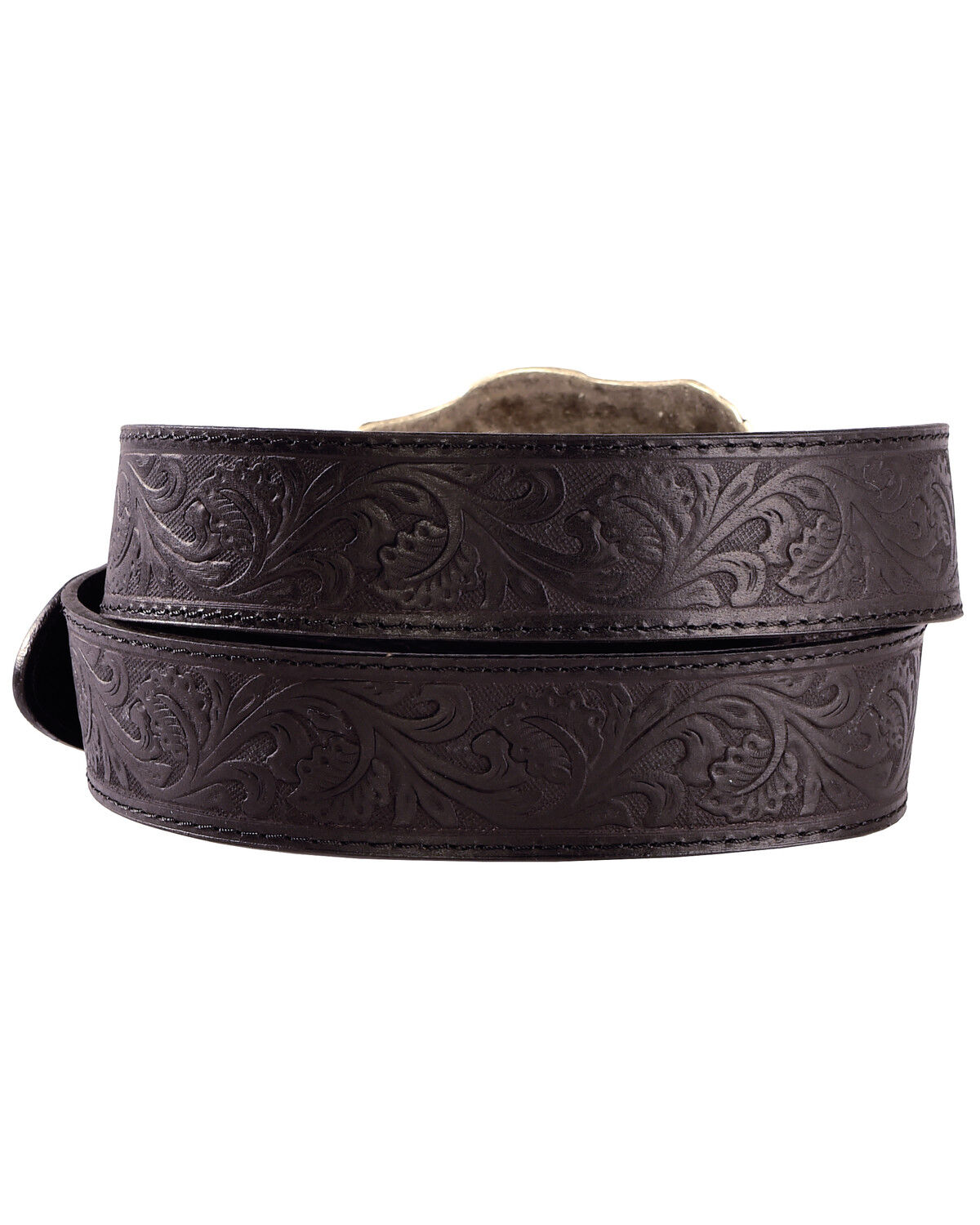 Image #2 - Cody James Men's Western Tooled Longhorn Belt, Black, hi-res