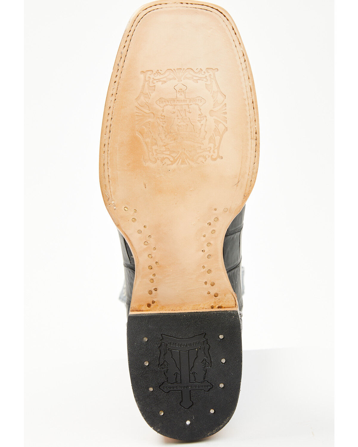 Image #7 - Tanner Mark Men's Exotic Caiman Belly Tall Western Boots - Broad Square Toe, Black, hi-res