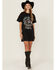 Image #1 - Rock & Roll Denim Women's Trailblazin' Short Sleeve Graphic Tee Dress, Black, hi-res