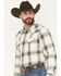 Image #2 - Cody James Men's Ruddiman Plaid Print Long Sleeve Snap Western Shirt - Big, Cream, hi-res